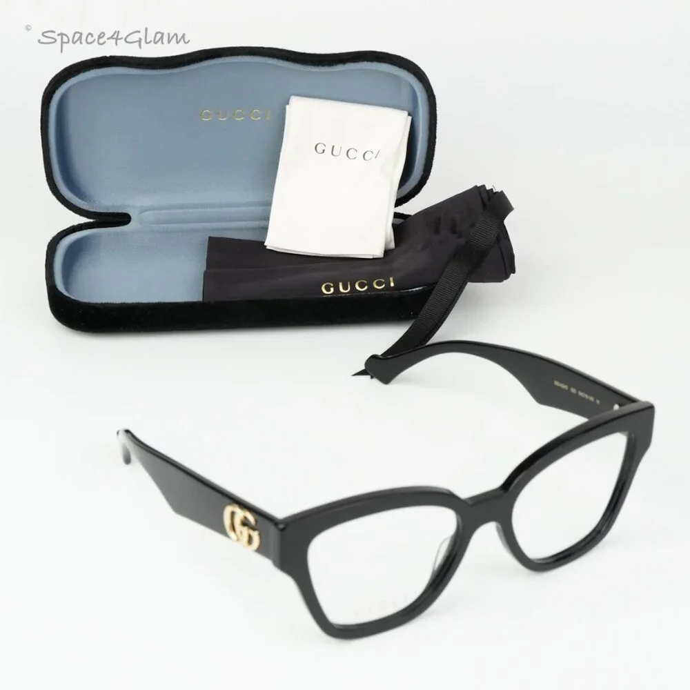 Gucci Women Eyeglasses Black Demo Cat Eye GG1424O 005 BRAND NEW